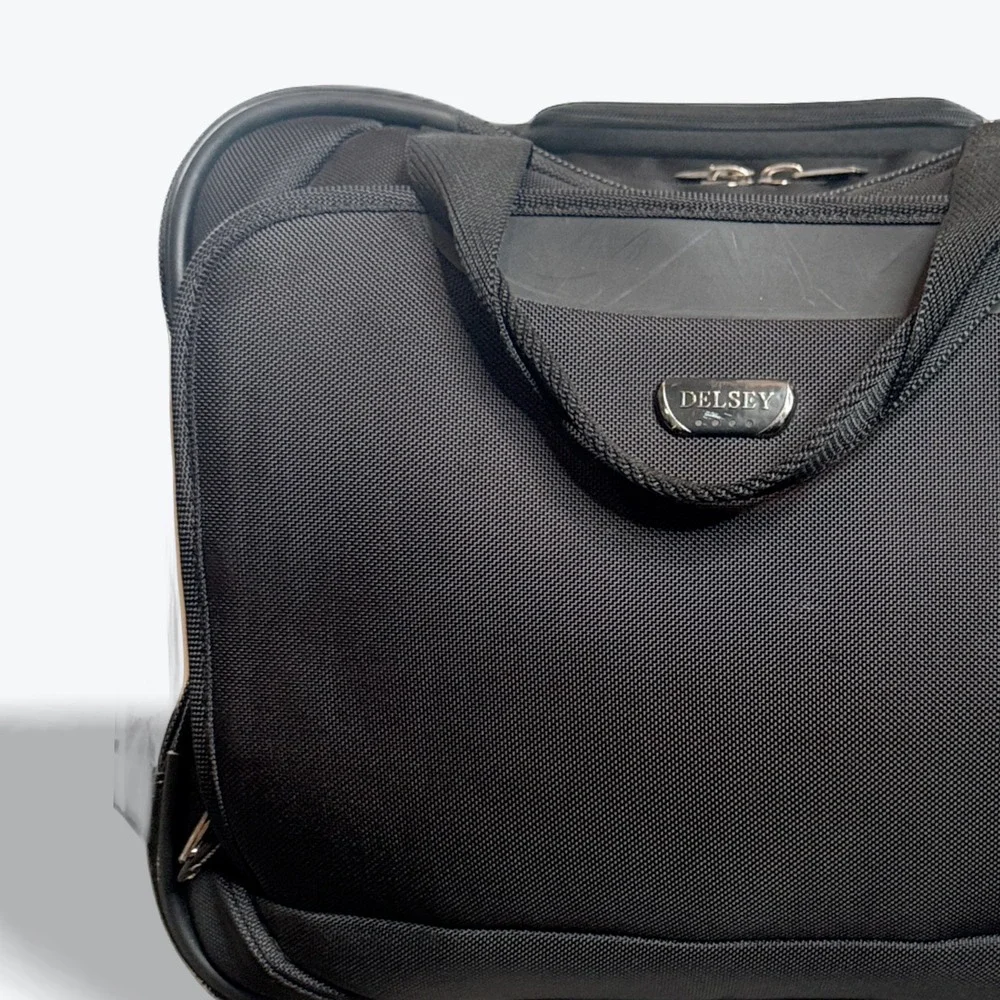 DELSEY Carry On Helium Superlite Lightweight Wheel Rolling Tote Suitcase Black